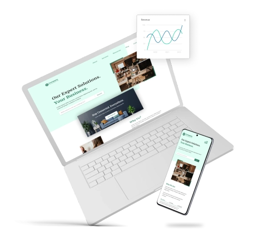 Laptop showing a modern website design