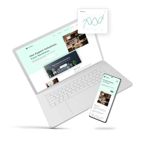 Laptop showing a modern website design