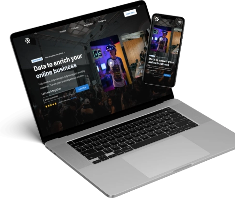 Laptop showing a modern website design