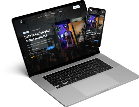 Laptop showing a modern website design